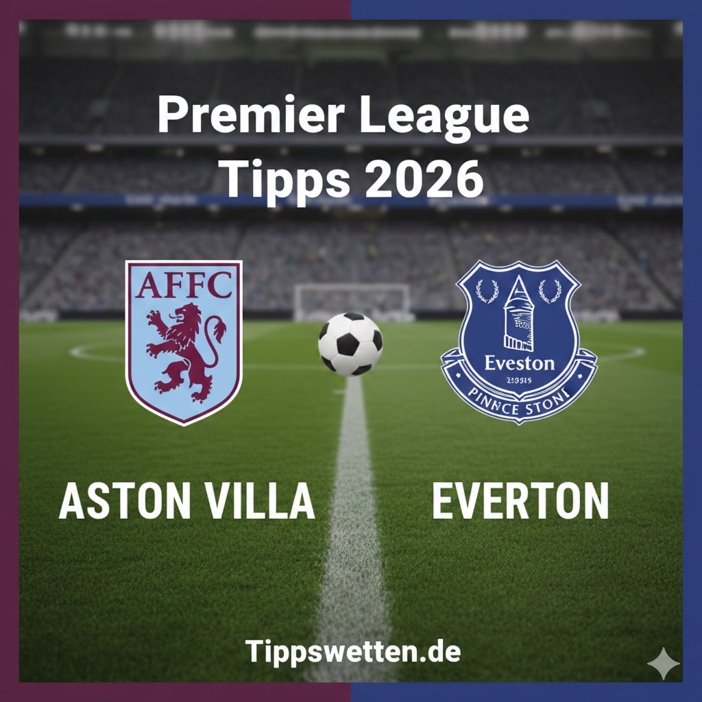 Premier League Tipps 2026 : Aston Villa vs Everton - 22. Spieltag