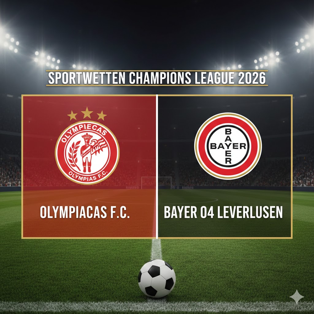 Sportwetten Champions League 2026 : Olympiacos vs Bayer Leverkusen - 9. Spieltag